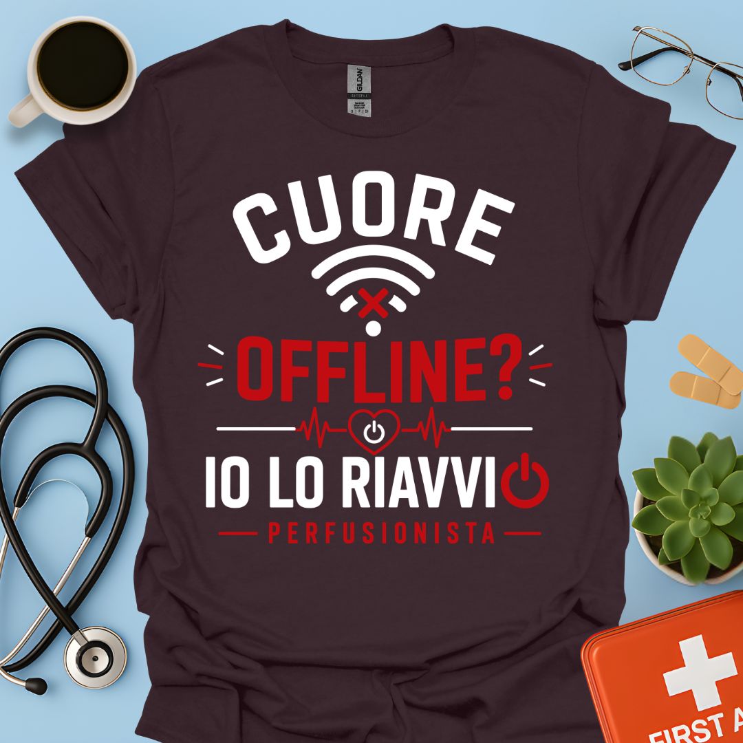 Perfusionista – Maglietta "Cuore Offline? Io Lo Riavvio"
