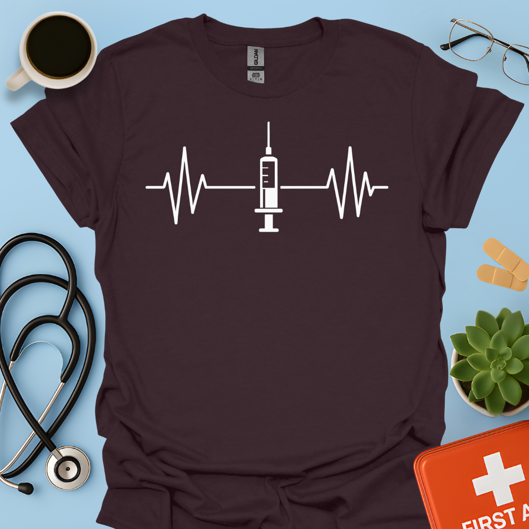 Battito Cardiaco, Linea Ecg, Siringa - Infermiere / Infermiera Maglietta
