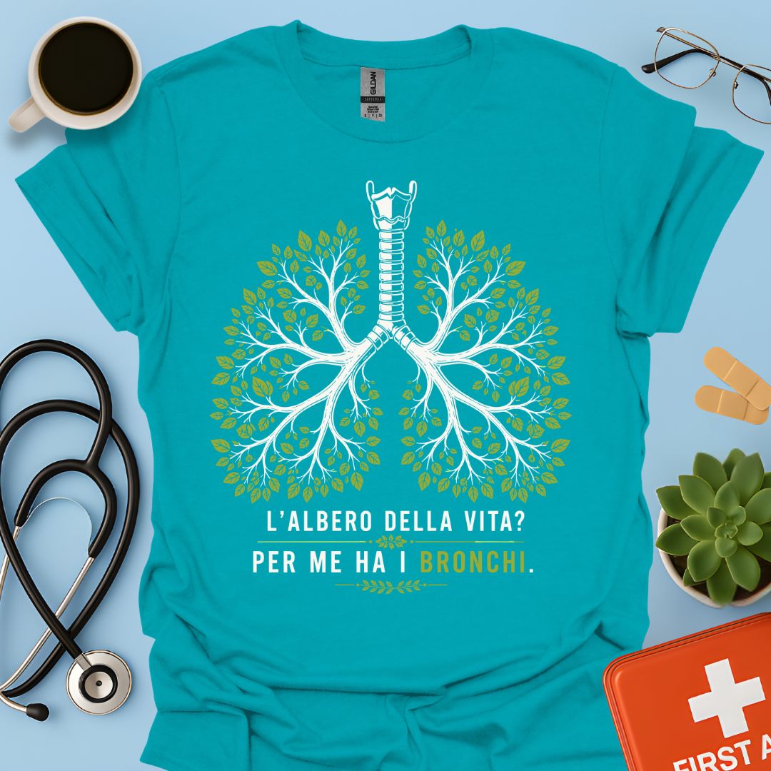 Maglietta Pneumologo – L'Albero della Vita? Per Me Ha i Bronchi