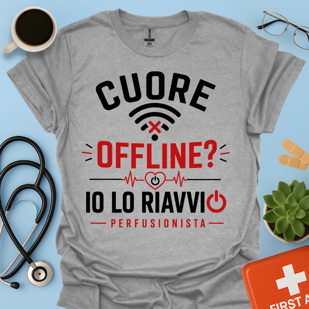 Perfusionista – Maglietta "Cuore Offline? Io Lo Riavvio"