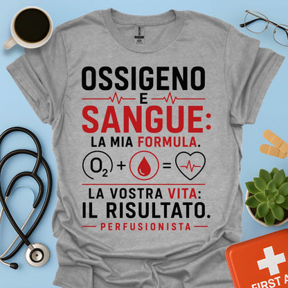 Perfusionista – Maglietta "Ossigeno e Sangue: La Mia Formula"