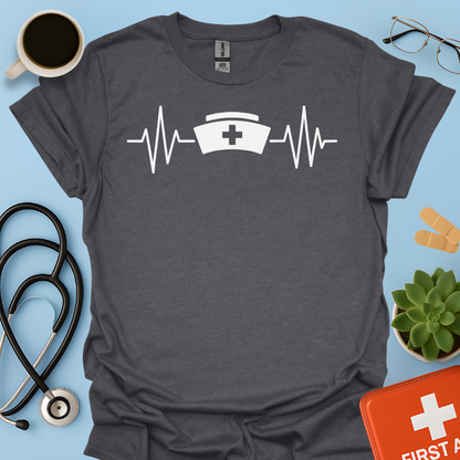 Battito Cardiaco, Linea ECG, Cappello Da Infermiera - Infermiera Maglietta