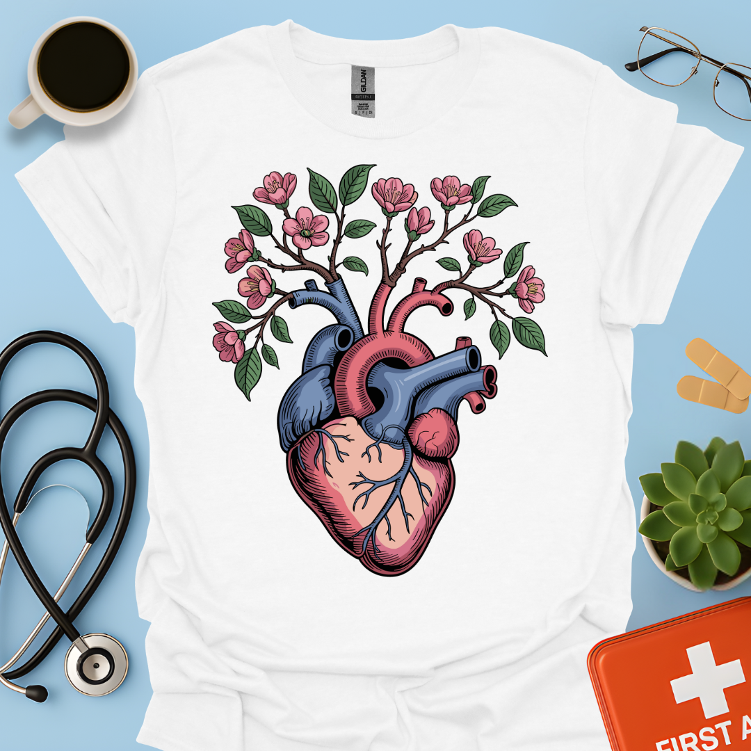 Anatomia Floreale Cuore Medicina Maglietta