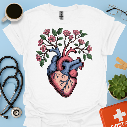 Anatomia Floreale Cuore Medicina Maglietta