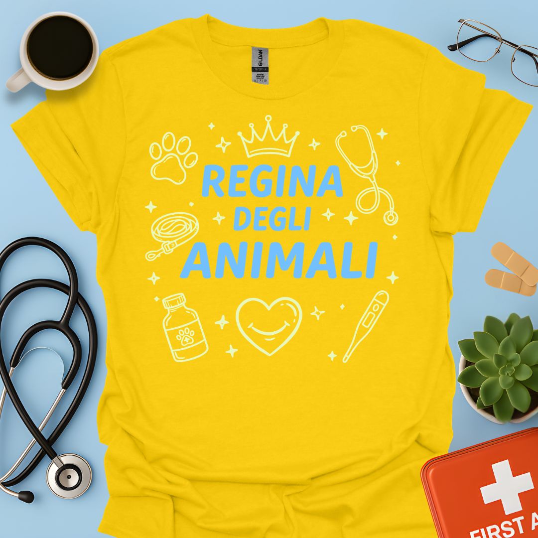 Regina degli Animali - Maglietta per Veterinaria, Assistente e Tecnica Veterinaria