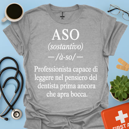 Maglietta ASO Definizione "Legge nel Pensiero" – Regalo Assistente Odontoiatrico