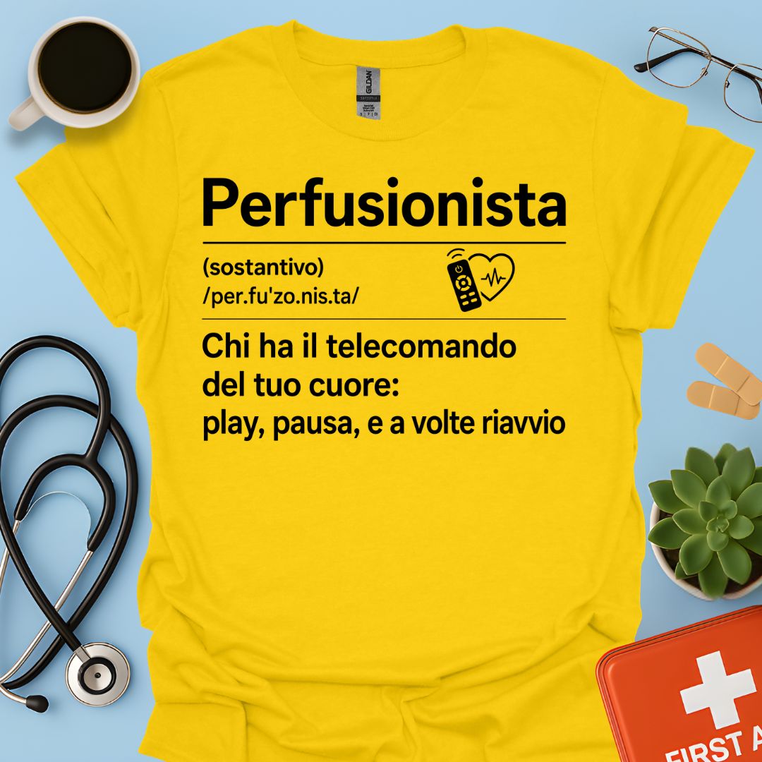 Perfusionista – Maglietta Divertente "Telecomando del Cuore"