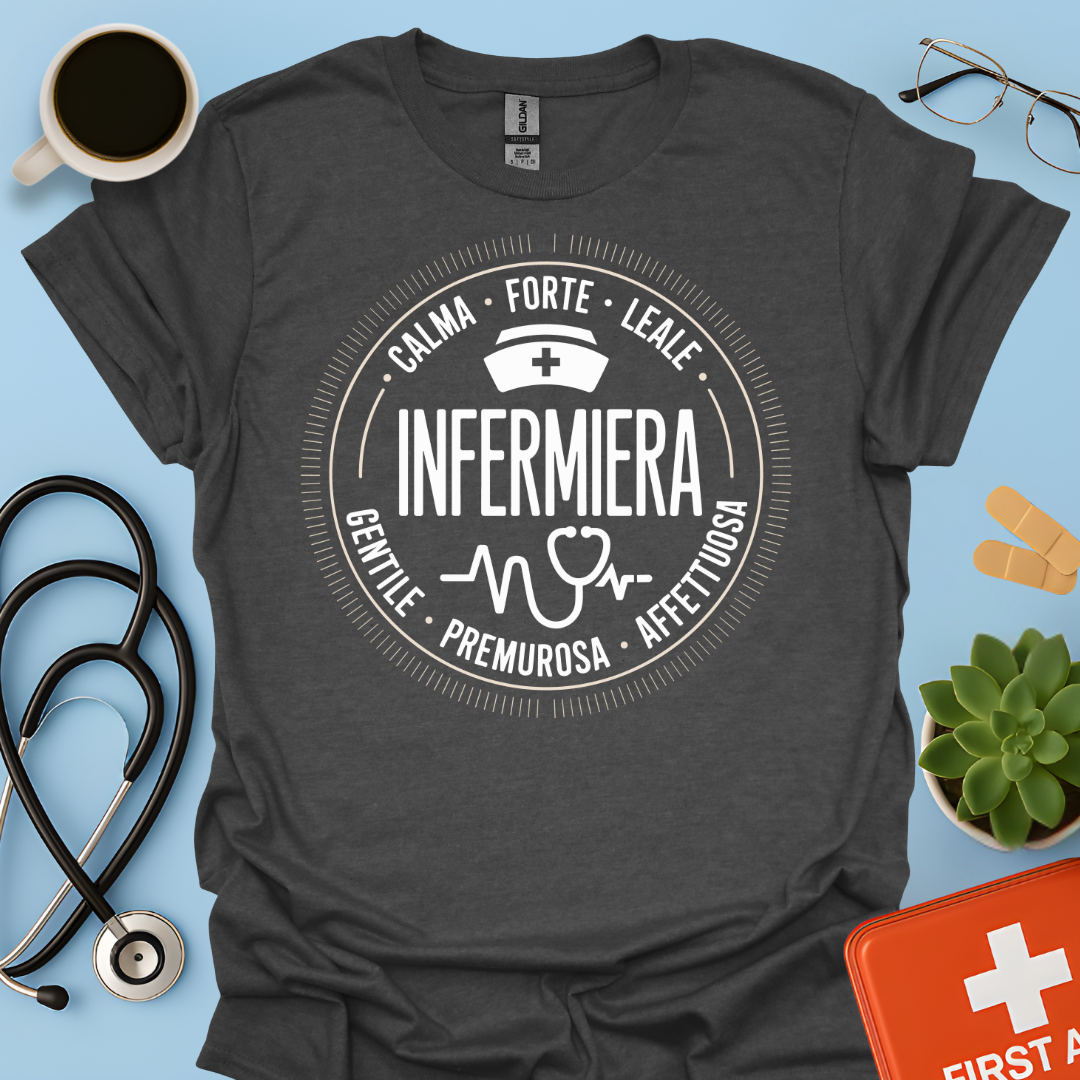 Infermiera Calma Forte Leale Maglietta