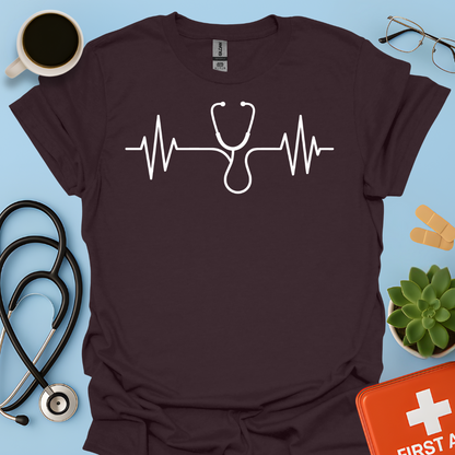 Battito Cardiaco, Linea ECG, Stetoscopio - Dottoressa Dottore Medico Maglietta