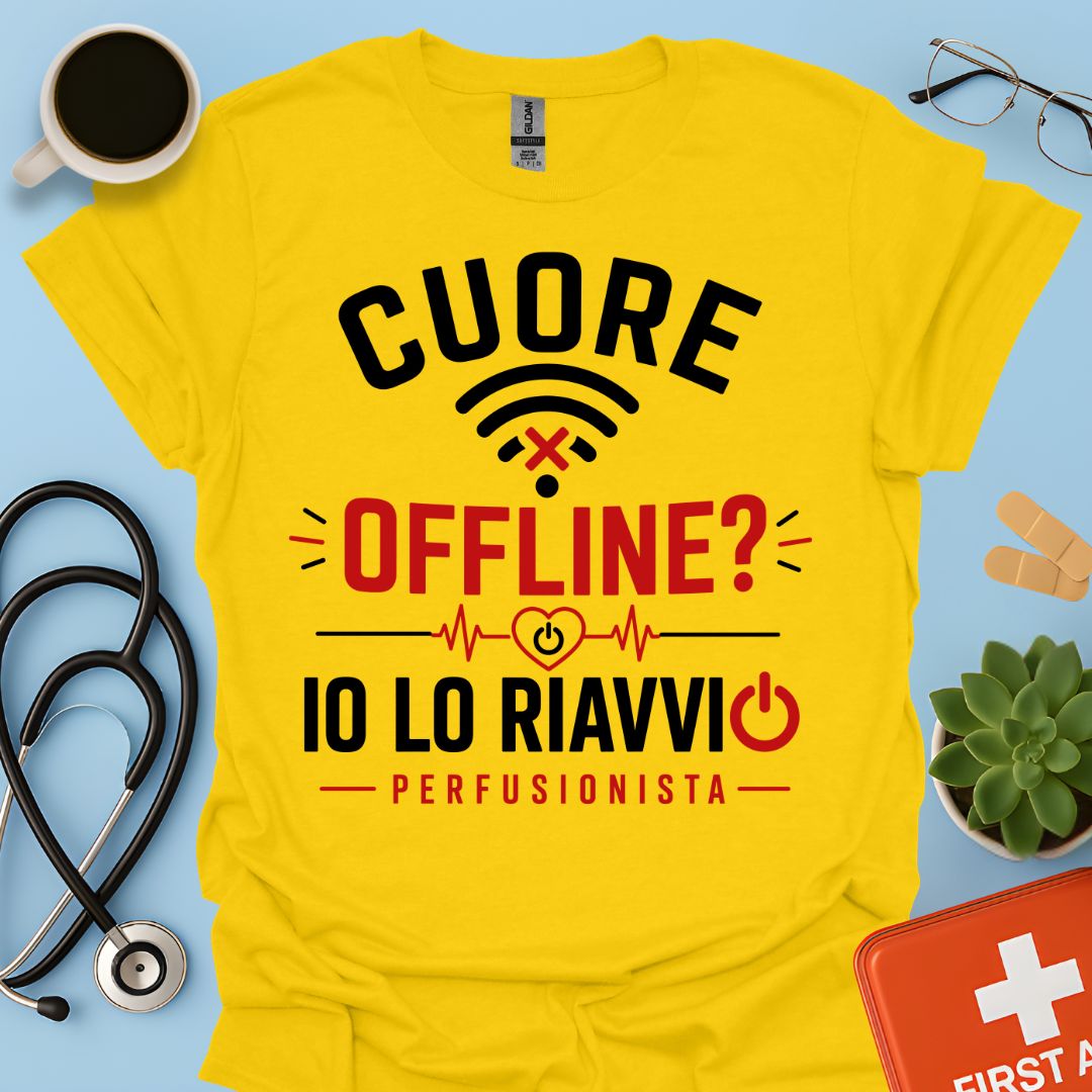 Perfusionista – Maglietta "Cuore Offline? Io Lo Riavvio"