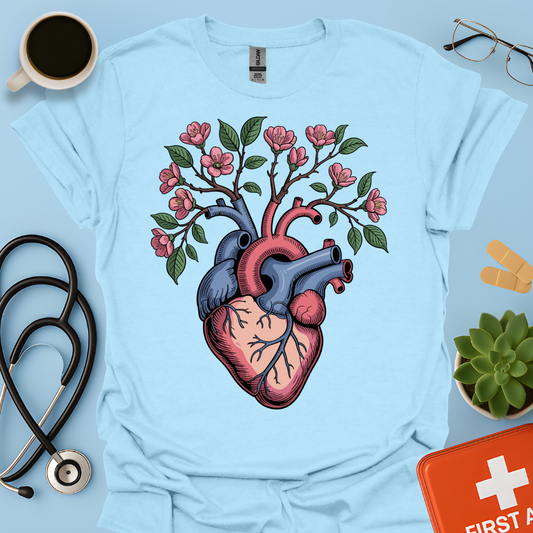 Anatomia Floreale Cuore Medicina Maglietta