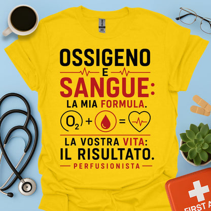 Perfusionista – Maglietta "Ossigeno e Sangue: La Mia Formula"