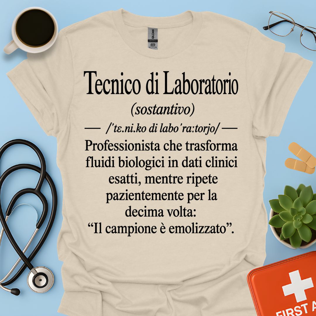 Maglietta Tecnico di Laboratorio – Campione Emolizzato – Regalo Ironico TSRM