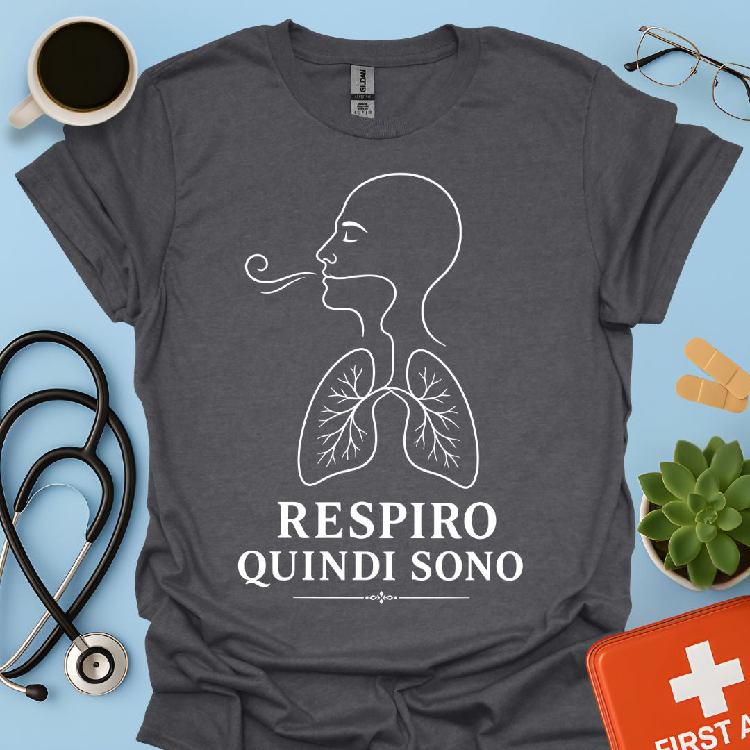 Maglietta Pneumologo – Respiro Quindi Sono - Regalo Medico Polmoni