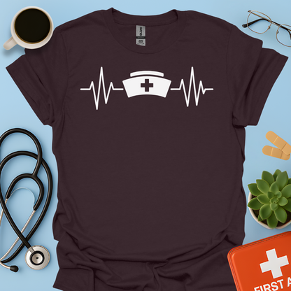 Battito Cardiaco, Linea ECG, Cappello Da Infermiera - Infermiera Maglietta