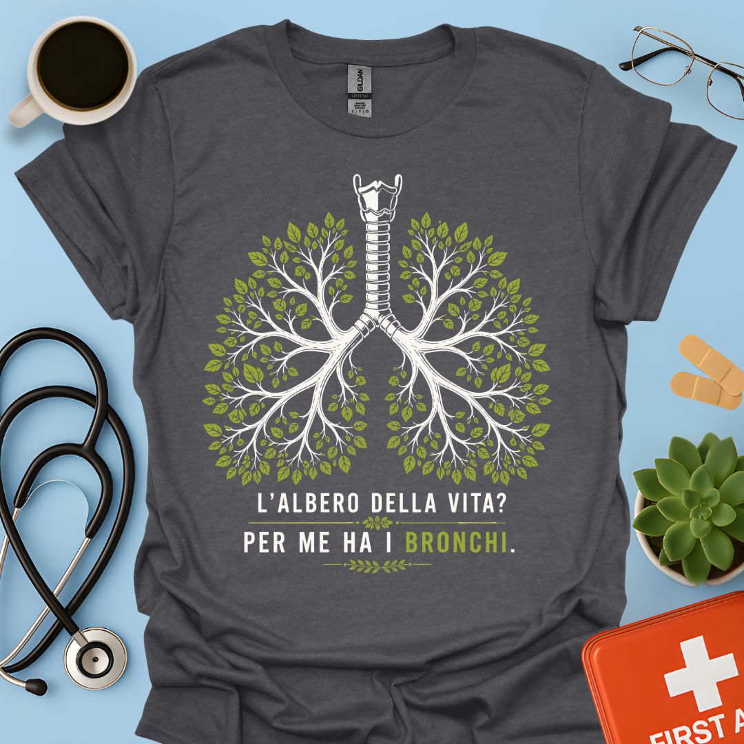 Maglietta Pneumologo – L'Albero della Vita? Per Me Ha i Bronchi