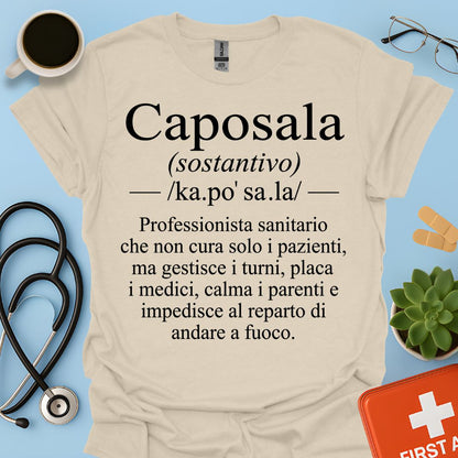 Maglietta Caposala – Gestisce Turni Placa Medici Calma Parenti – Regalo Infermiere