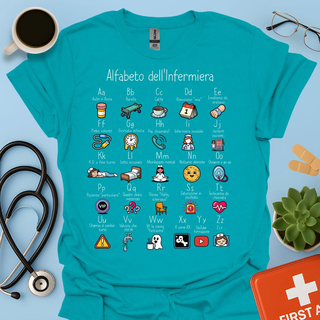 Alfabeto dell'Infermiera Maglietta