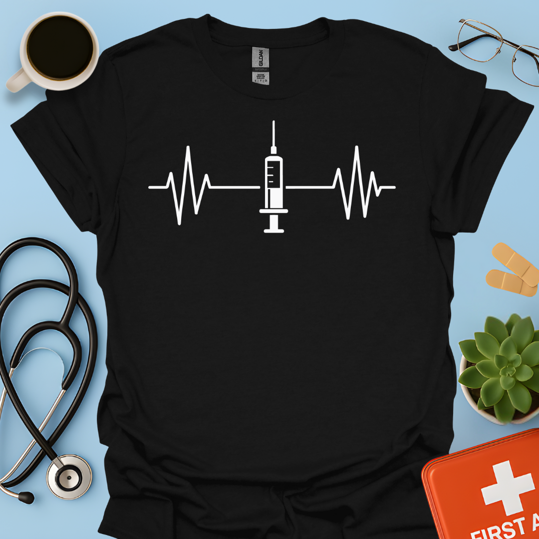Battito Cardiaco, Linea Ecg, Siringa - Infermiere / Infermiera Maglietta