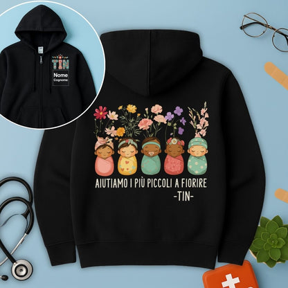 Felpa con cappuccio e zip TIN