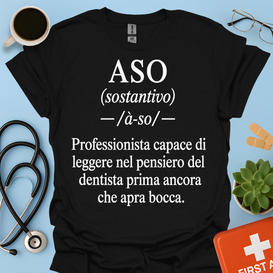 Maglietta ASO Definizione "Legge nel Pensiero" – Regalo Assistente Odontoiatrico