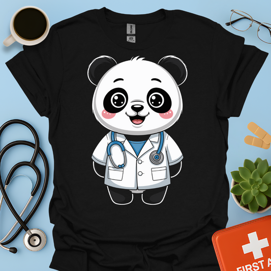 Panda Dottore Carino Maglietta