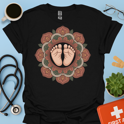 Mandala Piedini Di Neonato – Ostetrica Maglietta