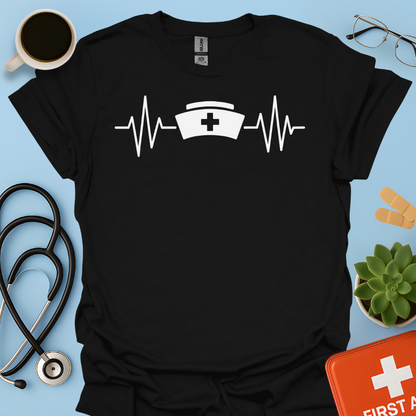 Battito Cardiaco, Linea ECG, Cappello Da Infermiera - Infermiera Maglietta
