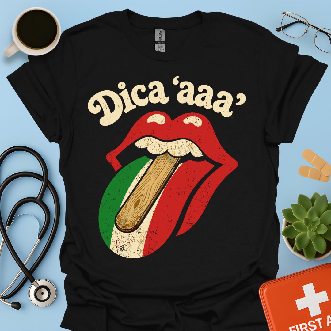 Dica 'aaa' - Maglietta Divertente e Vintage per Medico