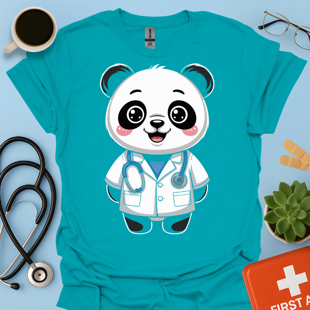 Panda Dottore Carino Maglietta