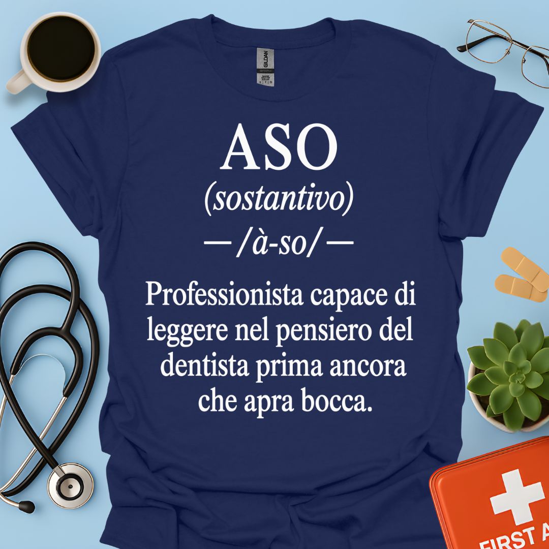 Maglietta ASO Definizione "Legge nel Pensiero" – Regalo Assistente Odontoiatrico