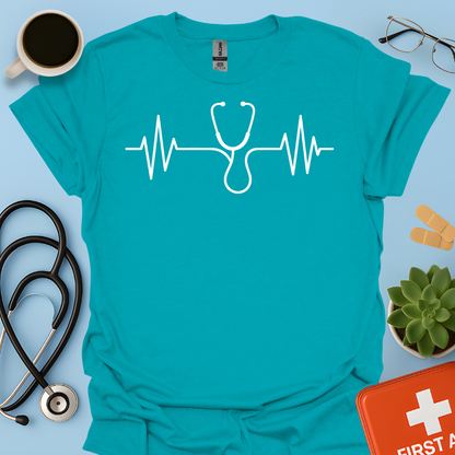 Battito Cardiaco, Linea ECG, Stetoscopio - Dottoressa Dottore Medico Maglietta