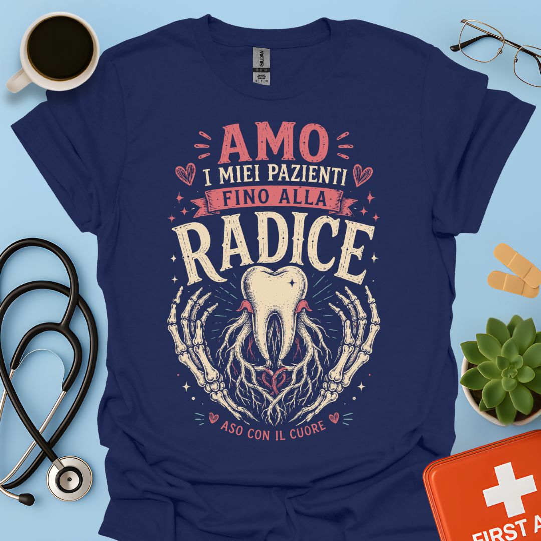 Maglietta ASO "Fino alla Radice" – Regalo Assistente Studio Odontoiatrico