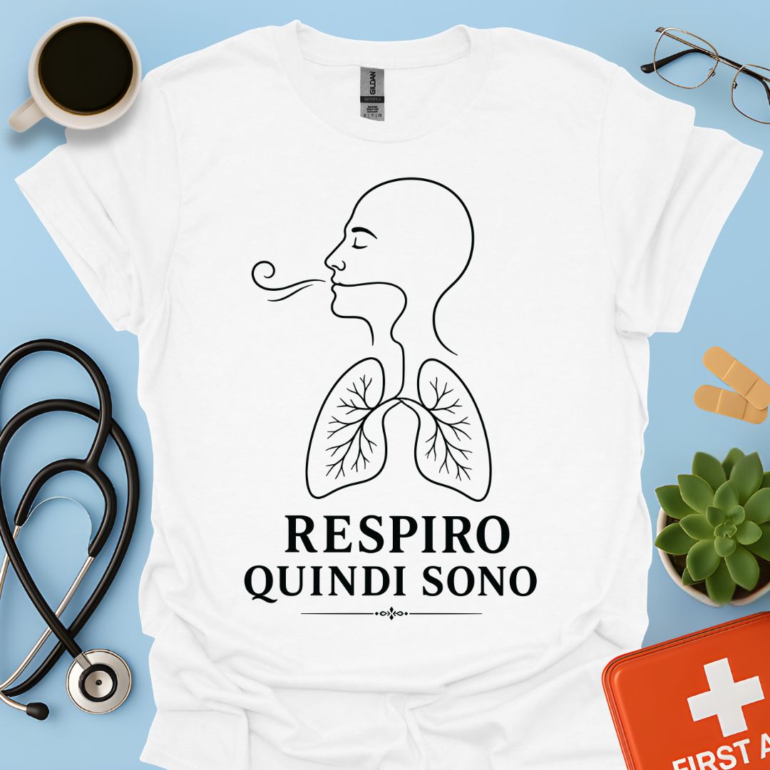 Maglietta Pneumologo – Respiro Quindi Sono - Regalo Medico Polmoni