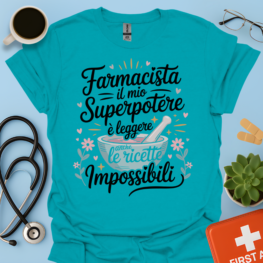 Farmacista il mio superpotere è leggere anche le ricette impossibili — Farmacista Maglietta