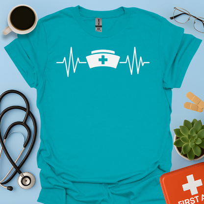 Battito Cardiaco, Linea ECG, Cappello Da Infermiera - Infermiera Maglietta