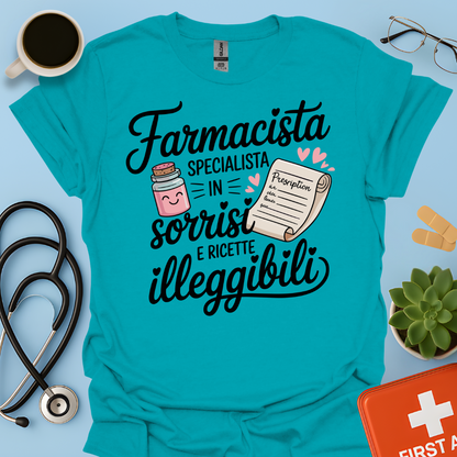 Farmacista specialista in sorrisi e ricette illeggibili — Farmacista Maglietta