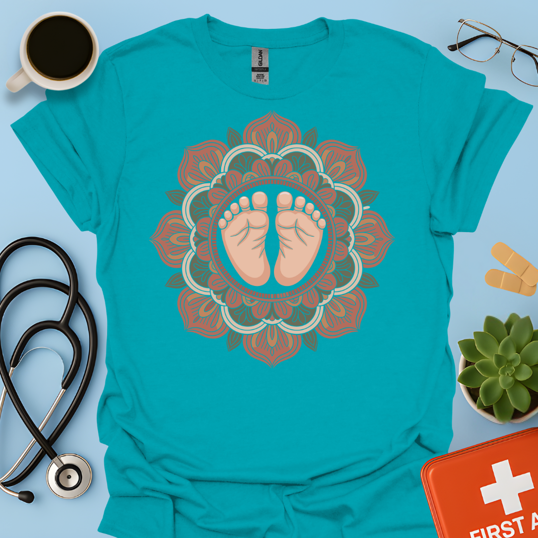 Mandala Piedini Di Neonato – Ostetrica Maglietta