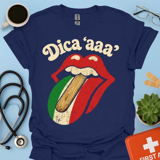 Dica 'aaa' - Maglietta Divertente e Vintage per Medico