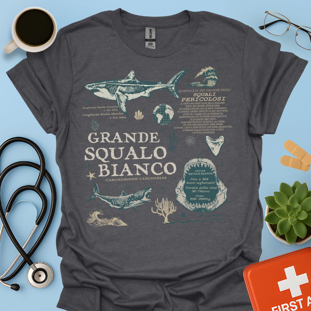 Grande Squalo Maglietta Biologia Marina