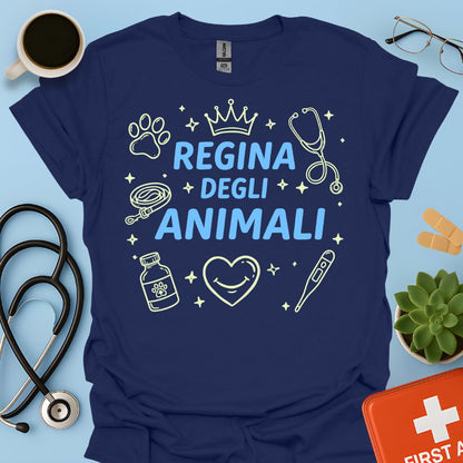 Regina degli Animali - Maglietta per Veterinaria, Assistente e Tecnica Veterinaria
