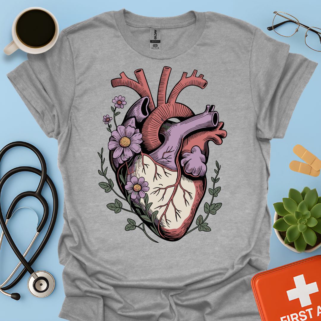 Anatomia Floreale: Cuore Medicina Maglietta