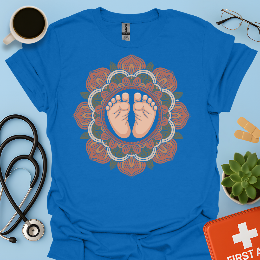 Mandala Piedini Di Neonato – Ostetrica Maglietta