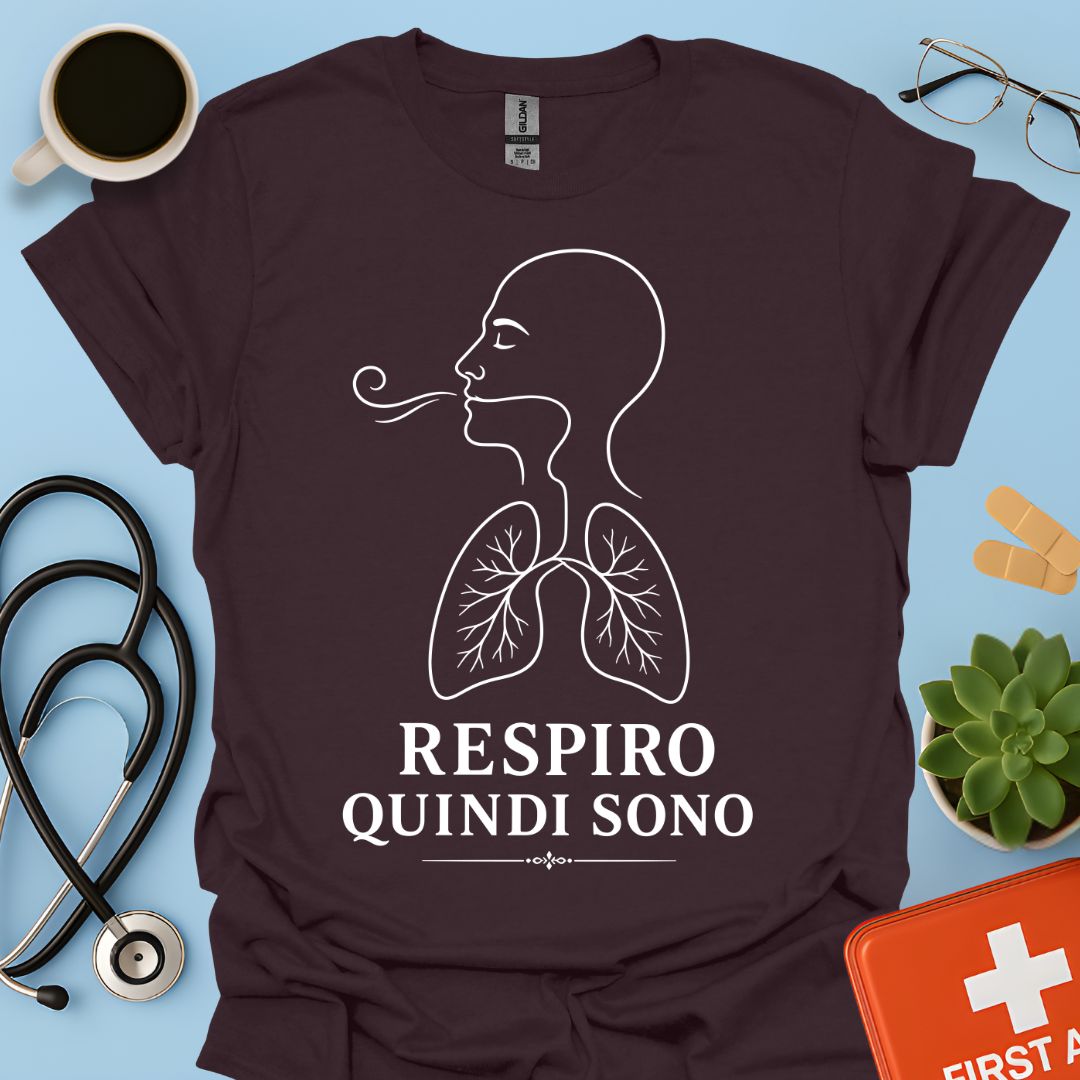 Maglietta Pneumologo – Respiro Quindi Sono - Regalo Medico Polmoni