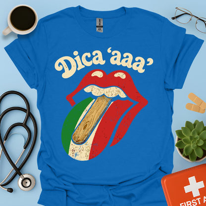 Dica 'aaa' - Maglietta Divertente e Vintage per Medico
