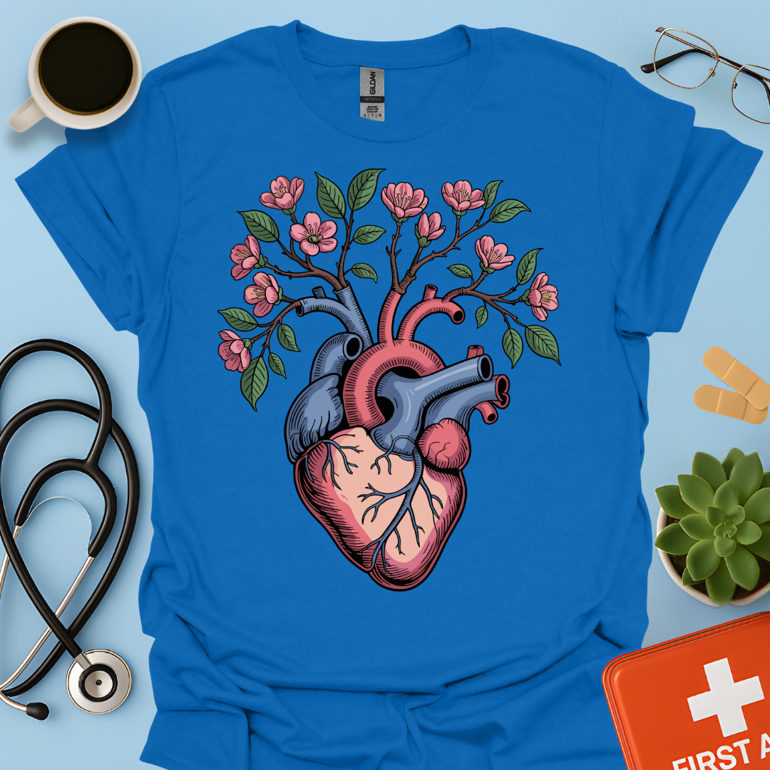 Anatomia Floreale Cuore Medicina Maglietta