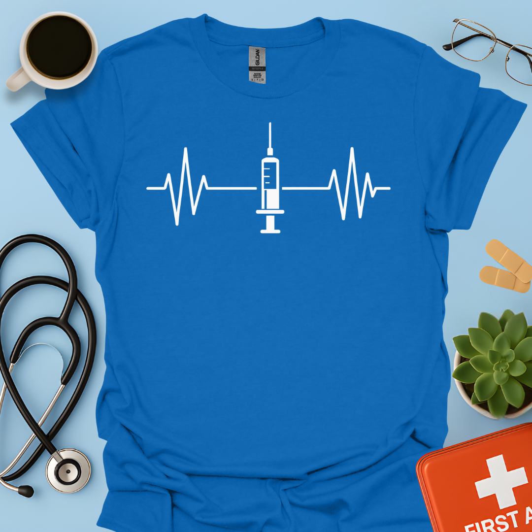 Battito Cardiaco, Linea Ecg, Siringa - Infermiere / Infermiera Maglietta