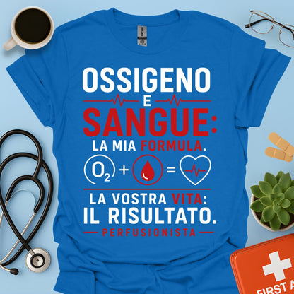 Perfusionista – Maglietta "Ossigeno e Sangue: La Mia Formula"