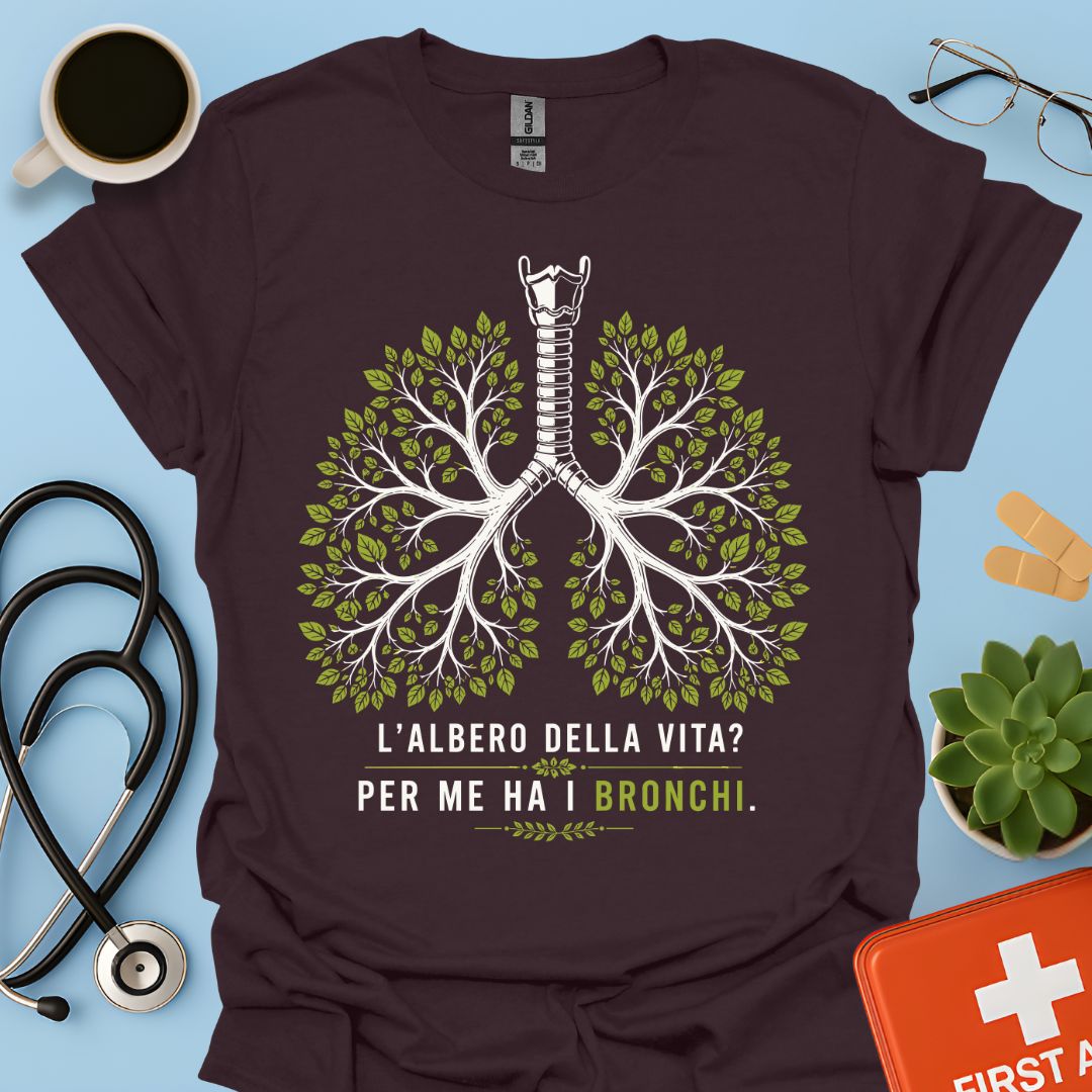 Maglietta Pneumologo – L'Albero della Vita? Per Me Ha i Bronchi