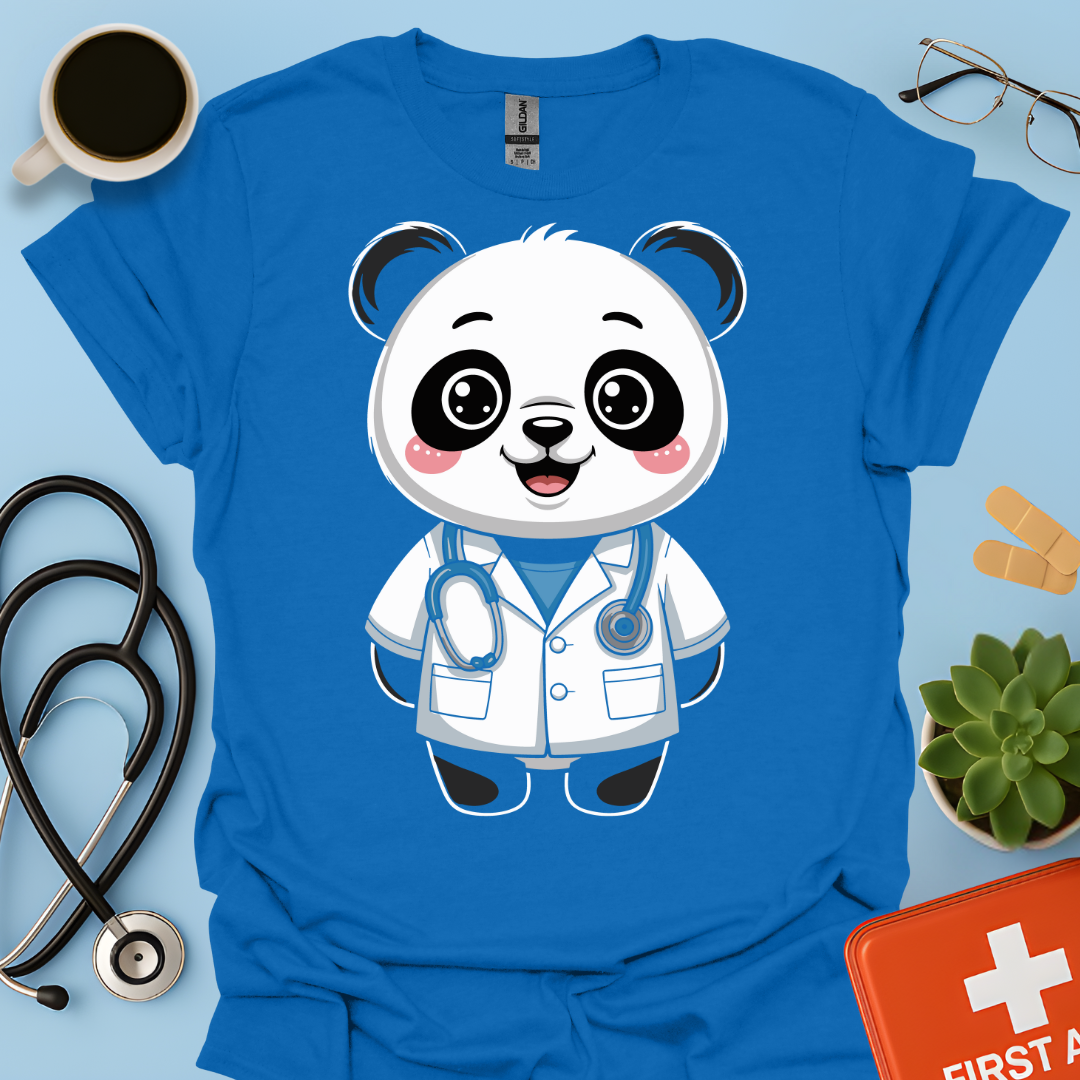 Panda Dottore Carino Maglietta
